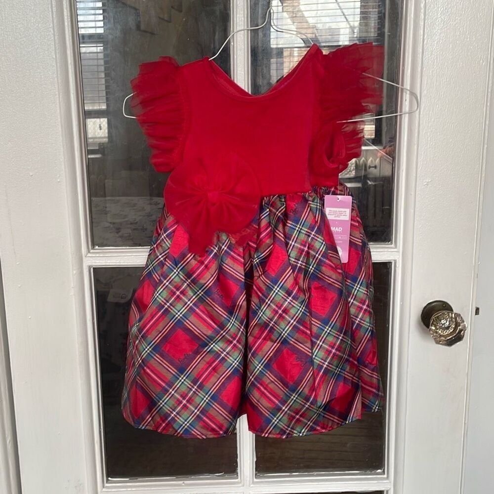 Barbie plaid toddler girl Christmas holiday party dress size 4T new with tags